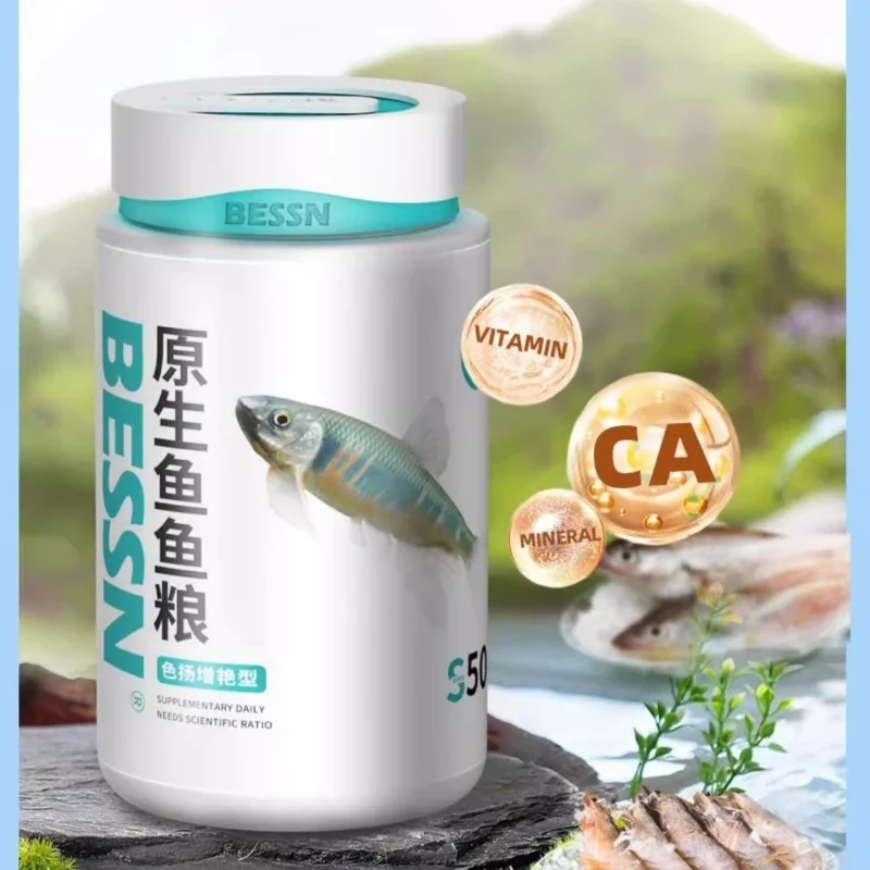 

BESSN Native Fish Food - Natural Diet for Zebrafish, Goby&Stream Fish - High Protein Mini Pellets -Promotes Wild Color&Vitality