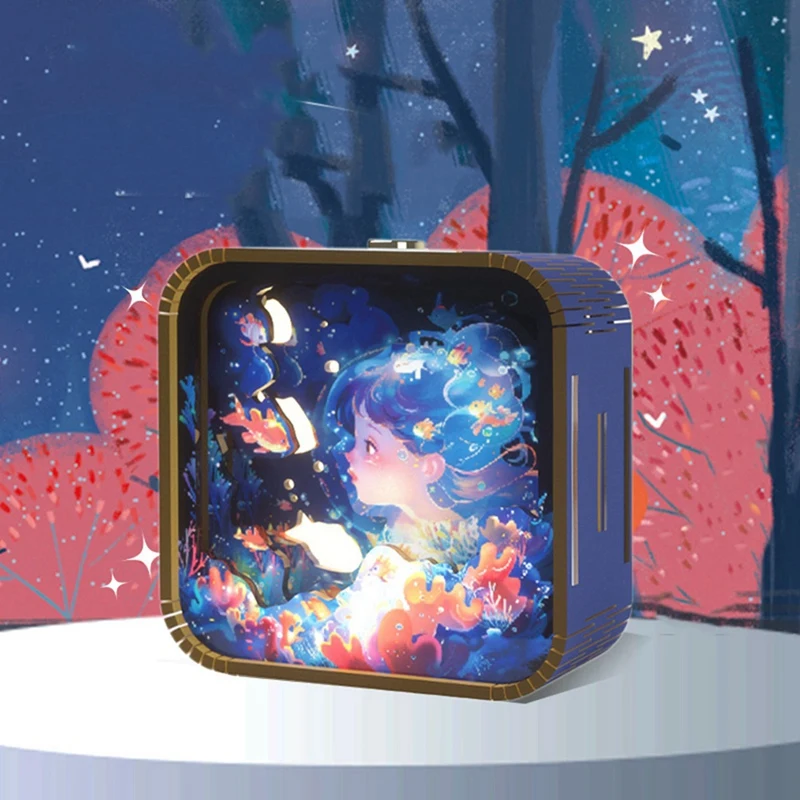 TKOH-Touch Hand Cartoon Luci d'atmosfera stereo in legno fai-da-te Regali per la stagione di laurea Regali per luci notturne
