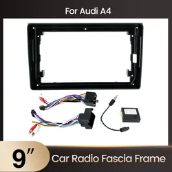 9inch Face Frame For Audi A4 S4 RS4 8E 8F B9 B7 2 Din Car Radio GPS Stereo Center Control Dashboard Fascia Stereo Panel Dash Kit