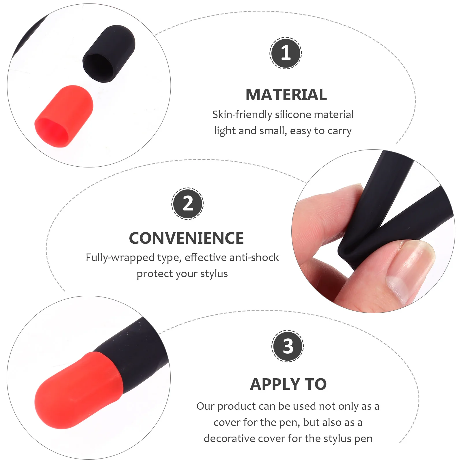 

Stylus Case Pen Cover Silicone Holder Sleeve Protector Handwriting for Silica