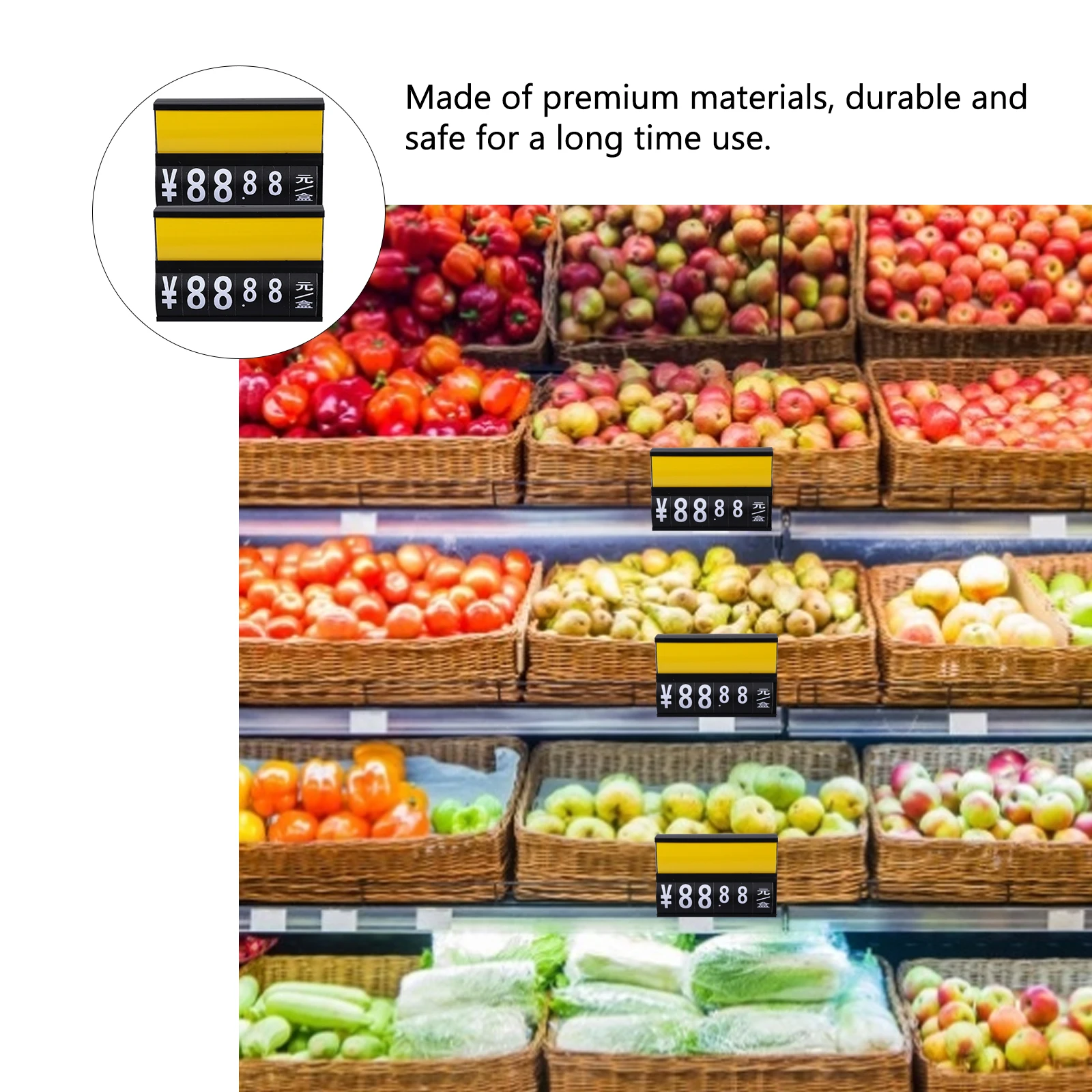 

2 pcs Premium Combined Price Supermarket Supply Mall Sign Vegetable Market Display Board Fruit Vegetable Tag Advertising Label