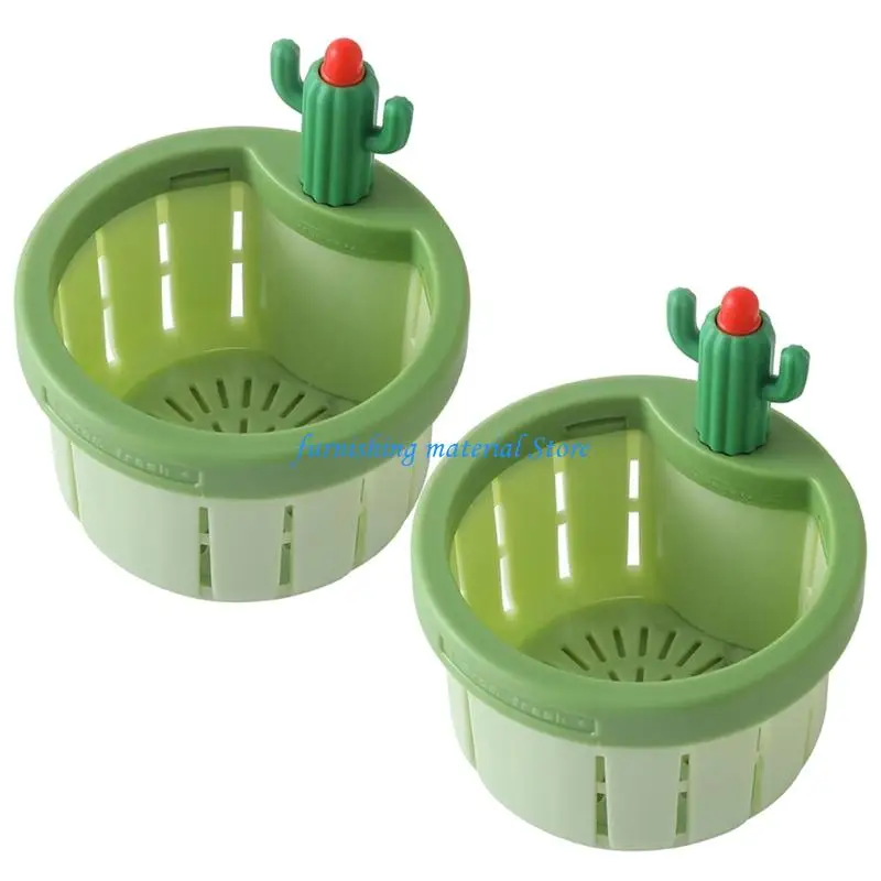 

Y5GD 2Pcs Cactus Shaped Kitchen Waste Strainer Sink Draining Basket Filter Enduring