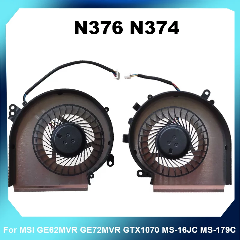 Ventilateur de refroidissement CPU GPU pour MSI GE62MVR GE72MVR GTX1070 MS-16JC MS-179C N376 N374 DC5V 4Pin PWM, refroidisseur de remplacement pour ordinateur portable