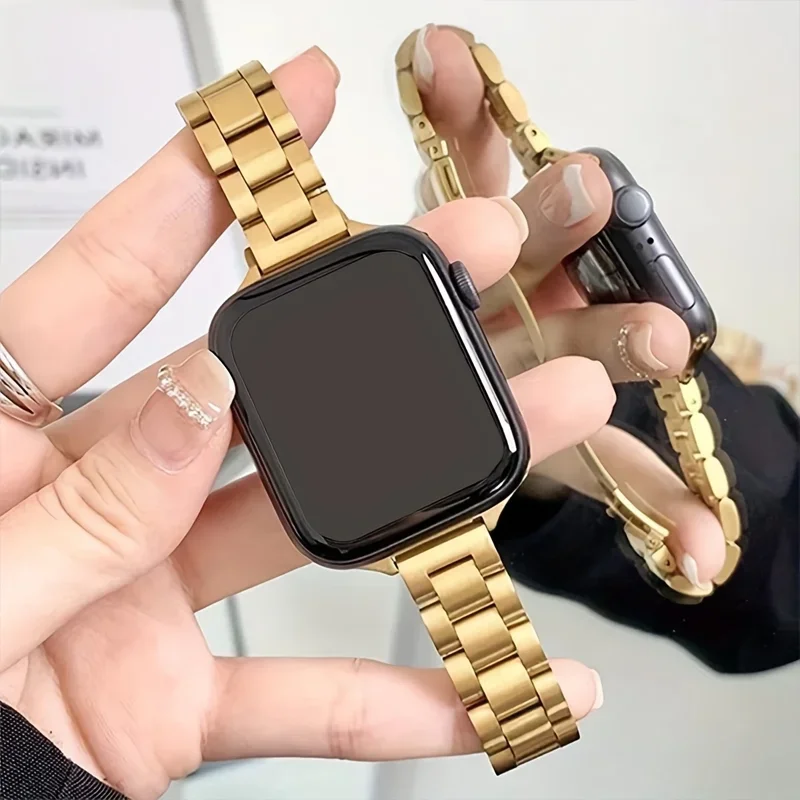 얇은 스트랩 스테인리스 스틸 메탈 애플 워치 밴드 시리즈 876 SE 3 울트라 45mm 41mm 44mm 40mm 42mm 38mm 49mm 호환