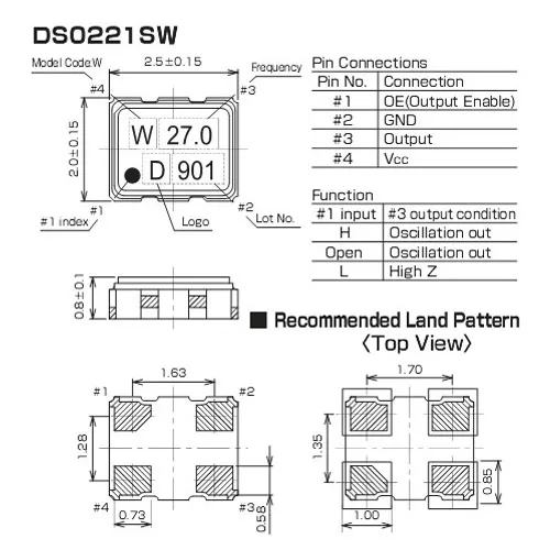 10pcs/ NZ2520SA Original NDK Active Patch Crystal Oscillator 2520 2025 12M 12MHZ 12.000MHZ