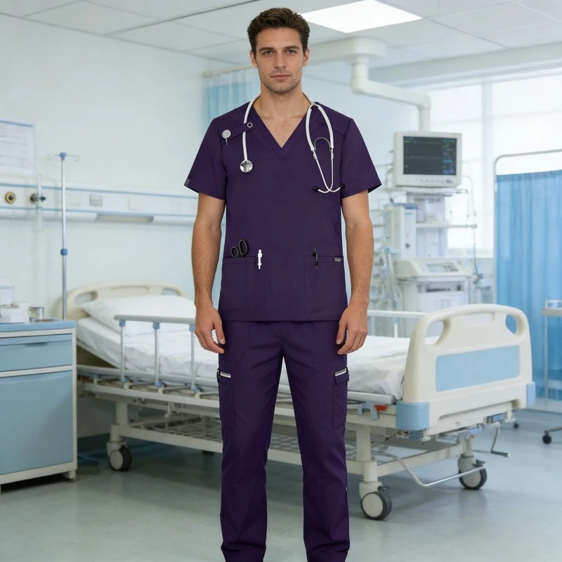 Solid Color Medical Hand Washing Suit Set, ICU Specific Surgical Gown, Hospital Operating Room Doctor and Nurse Work Clothes