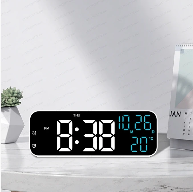 9 بوصة ساعة حائط رقمية كبيرة USB بالطاقة TEMP تاريخ الأسبوع 10-Gears السيارات باهتة ساعة الطاولة 12/24H الإلكترونية LED ساعة تنبيه