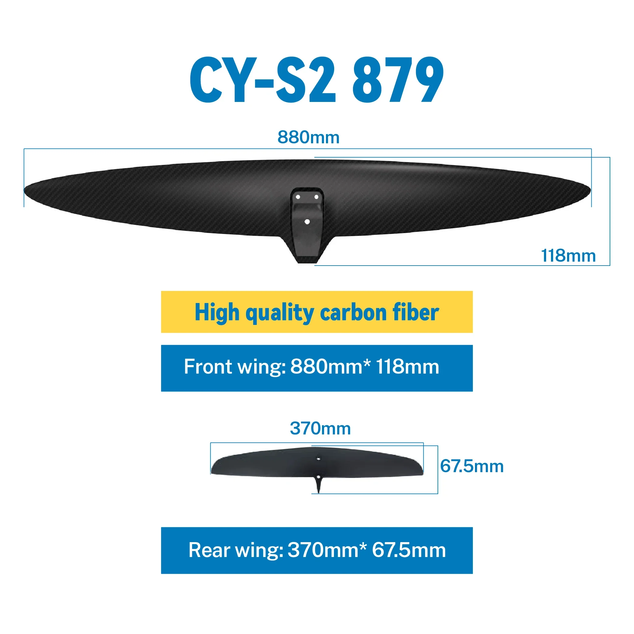 Factory Price CYS2-879 Full Carbon Fiber Hydrofoil ODM OEM Hot Selling Model for Water Sports Surfing E-Foil Surfboard Hydrofoil