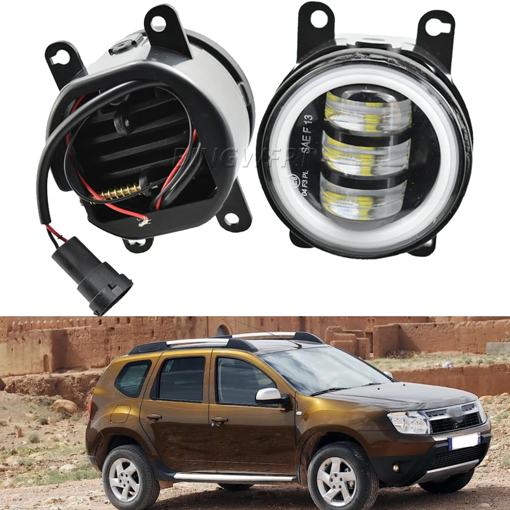 Front Bumper LED Fog Light DRL For Dacia Duster 2010 2012 2013 2015 H11 Fog Lamp Assembly Car Accessories