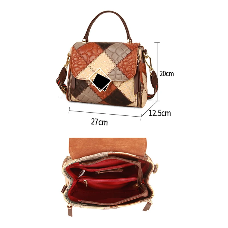 Imagem -05 - Bolsa Feminina Designer de Luxo Ombro Crossbody com Alça Superior Couro Bolsas Femininas Retro Grande Capacidade Bolsas de Gravação