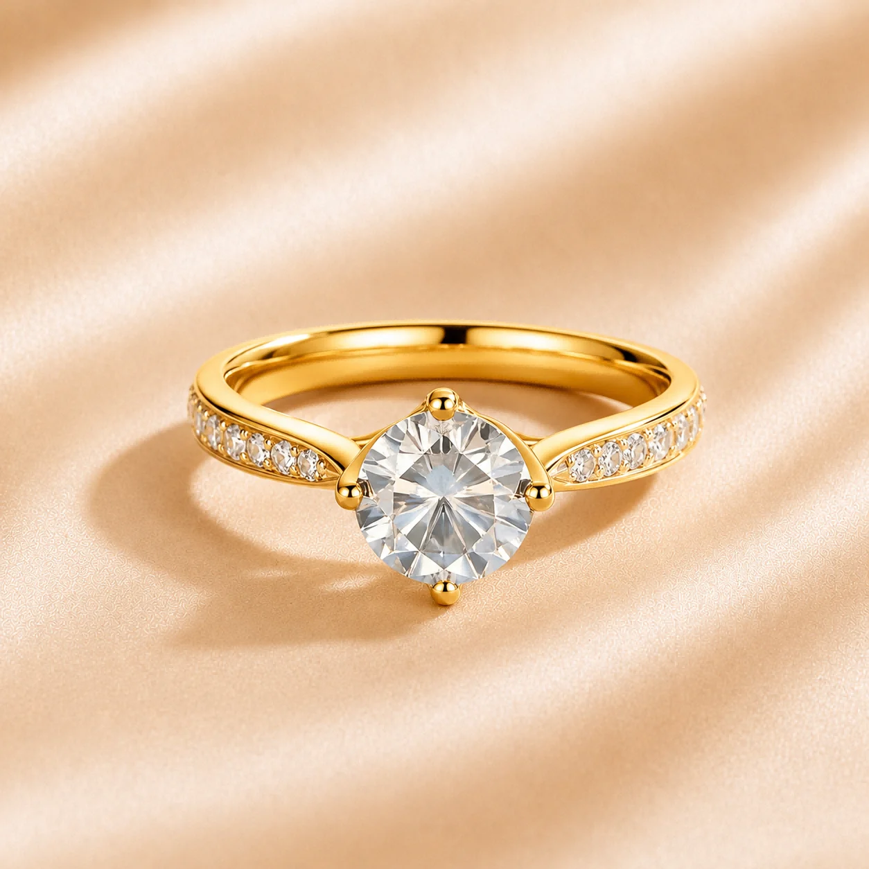 

Custom Lab Grown Diamond 1ct to 3ct 9K 14K Gold VVS Clarity D Color Wedding Anniversary Promise Engagement Ring for Women