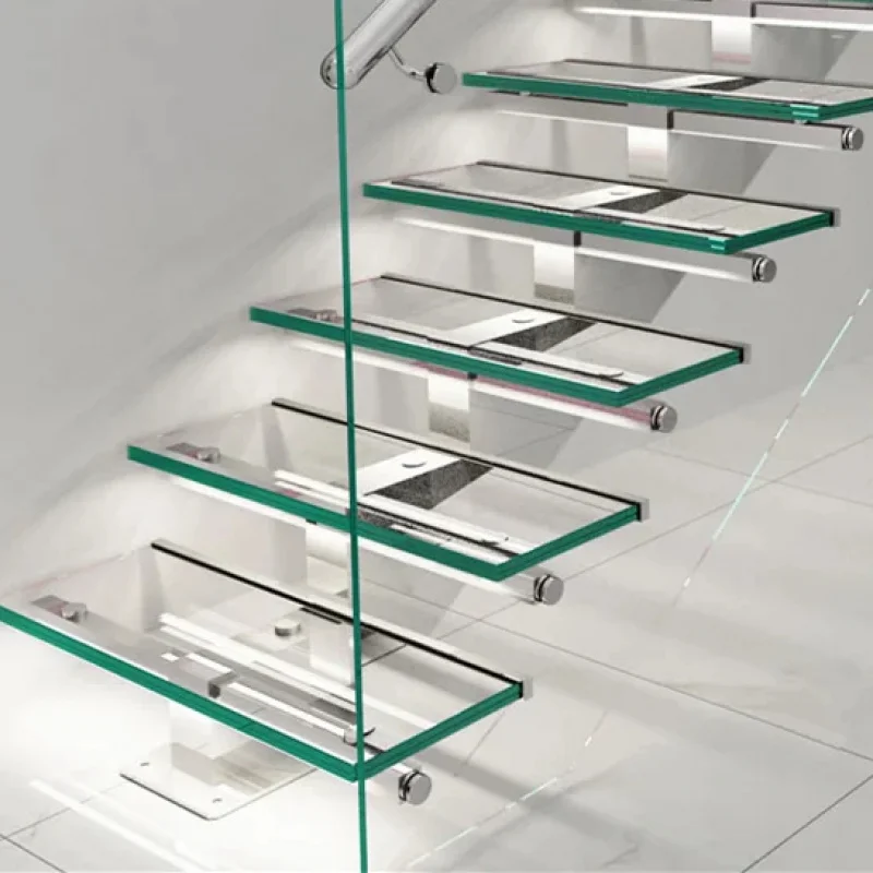 custom.Interior Glass Staircase with Steel Mono Beam with Modern Customized From Foshan Stairs Straight Stairs