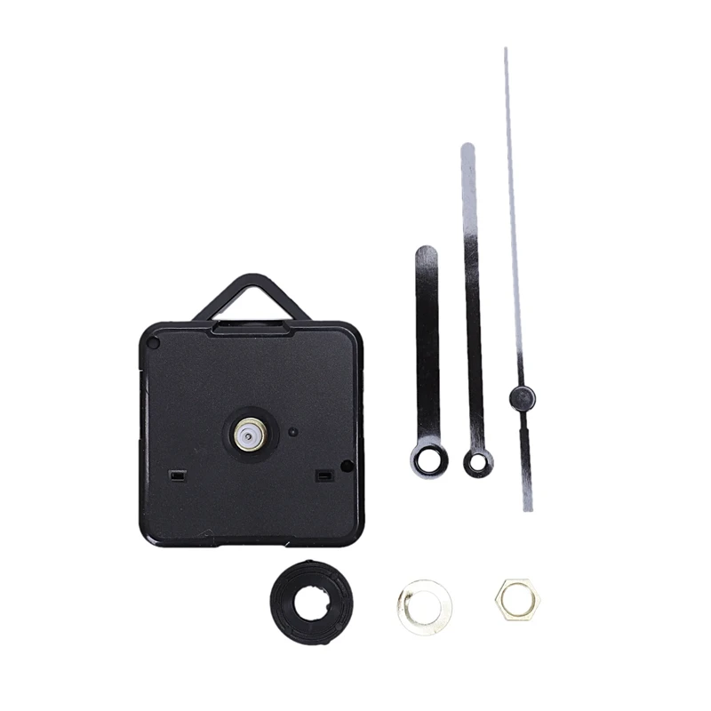 2 Pack Replacement Wall Clock Repair Parts Pendulum Movement Mechanism Quartz Clock With Hands & Fittings Kit(Black)