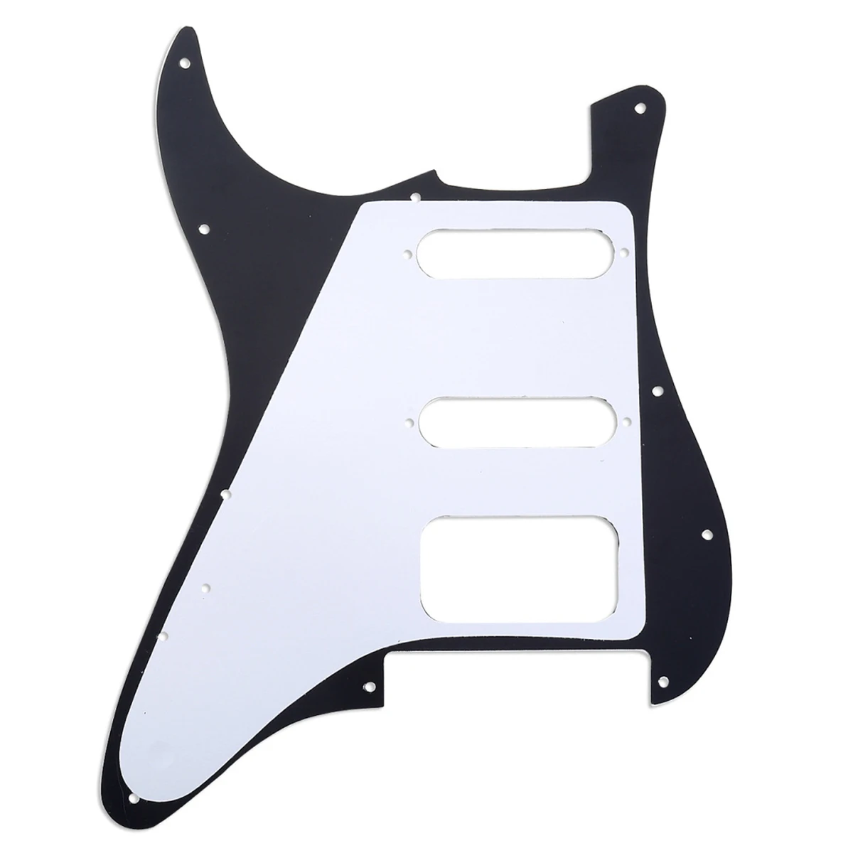 Musiclily Pro 11-Hole Round Corner HSS Guitar ST Pickguard for American/Mexican Fender ST Open Pickup with Floyd Bridge Cut