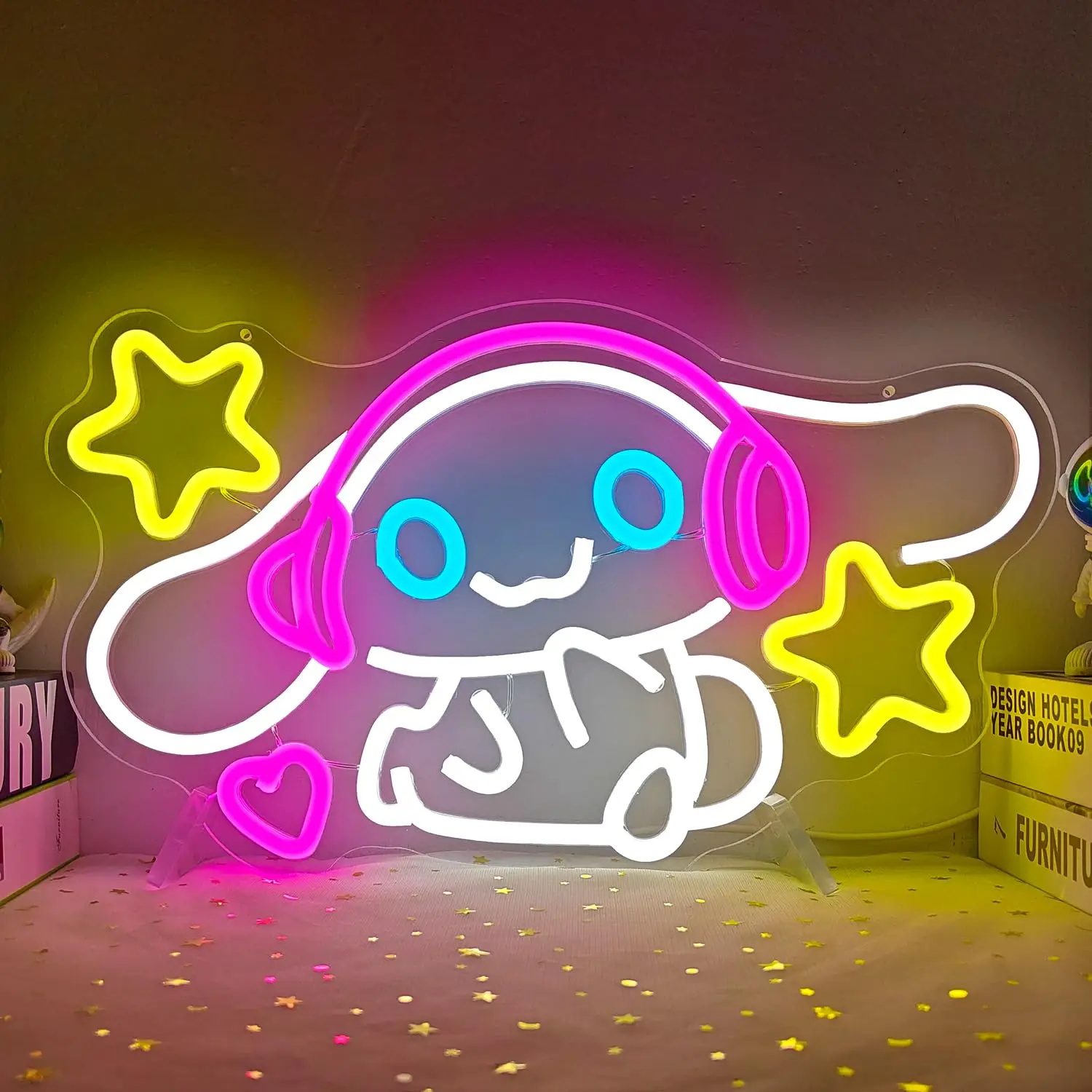Cinnamoroll Neon Sign Anime Neon Light Up Signs for Wall Decor Cartoon LED Signs for Bedroom Girls Room Home Wall Decor Giftc