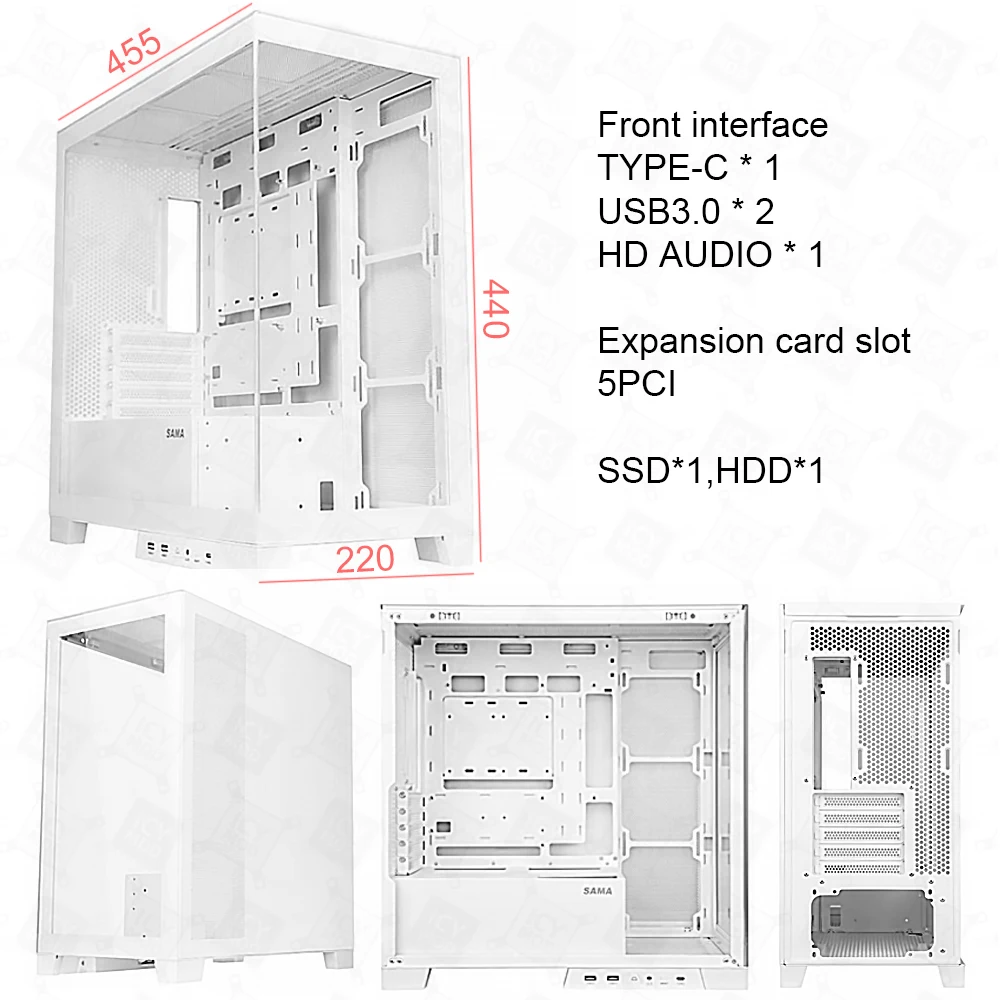 SAMA New Realm PC Case Customization Appearance Plan KIT White Case Open Case, Anime Theme DIY Design MOD