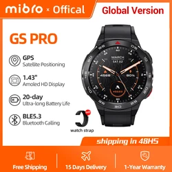 Mibro GS Pro Smartwatch Versão Global Posicionamento GPS 1.43Inch AMOLED Tela Bluetooth Chamando 5ATM À Prova D' Água 460mAh Bateria 105 Modos Esportivos Relógio Inteligente Para Homem Mulher