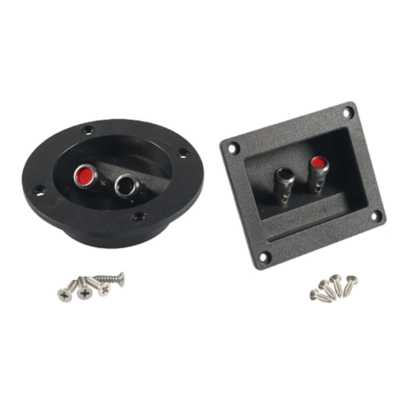 2-Way Speaker Box Terminal Home Car Stereo Binding Post Square/Round Spring Cup Connector Acoustic Component Subwoofer