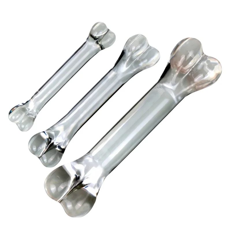 Erotic Glass Dildo Realistic Fake Penis with Crystal Duo Large Bone Stick Anal Butt Plug for Women Vagina Peep Massage Sex Toys