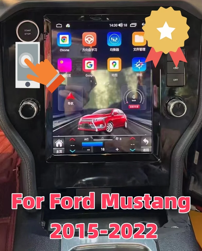 2025 New Android For Ford Mustang 2015-2022 Wireless CarPlay Multimedia Carplay Car Player  GPS Navigation  Head unit DSP
