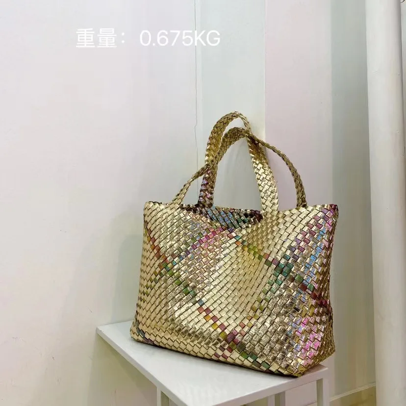 Luxury Woven Tote Women's Handbags Designer Large Shoulder Bags Fashion PU Shopper Purses Composited Bags Clutch