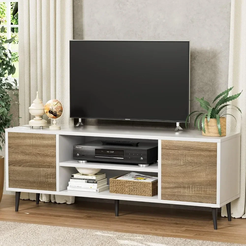 TV-Ständer, Wohnzimmermöbel, Entertainment-Center mit zwei Aufbewahrungsschränken, Fernsehständer, Büro, Schlafzimmer, 58-Zoll-Ps5-Tisch