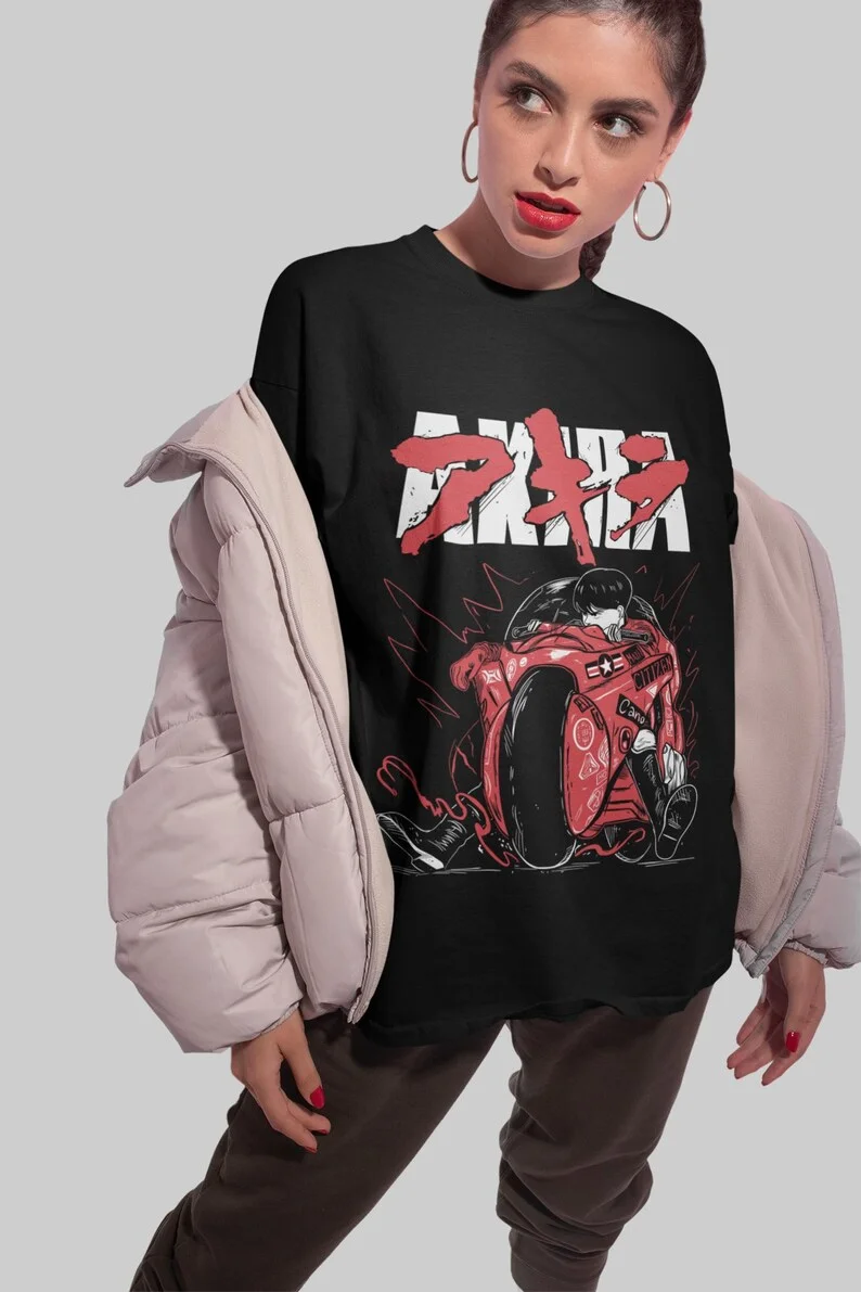 أكيرا قميص جيد للصحة سيئة للتعليم أكيرا تي شيرت تي شيرت الملابس أكيرا أنيمي تي شيرت أنيمي Tetsuo الهيب هوب حجم كبير