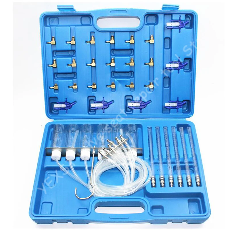 

Diesel Injector Flow Meter Test Cylinder Common Rail Adaptor Fuel Tester Set Kit Case Color Send Randomly