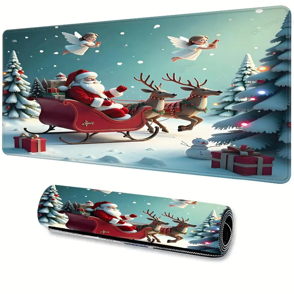 Hot-Selling Cute Christmas Santa Printing Square Mouse Pads Comfortable Gaming Mousepad Mouse Mat Keyboard Mats Desk Pad