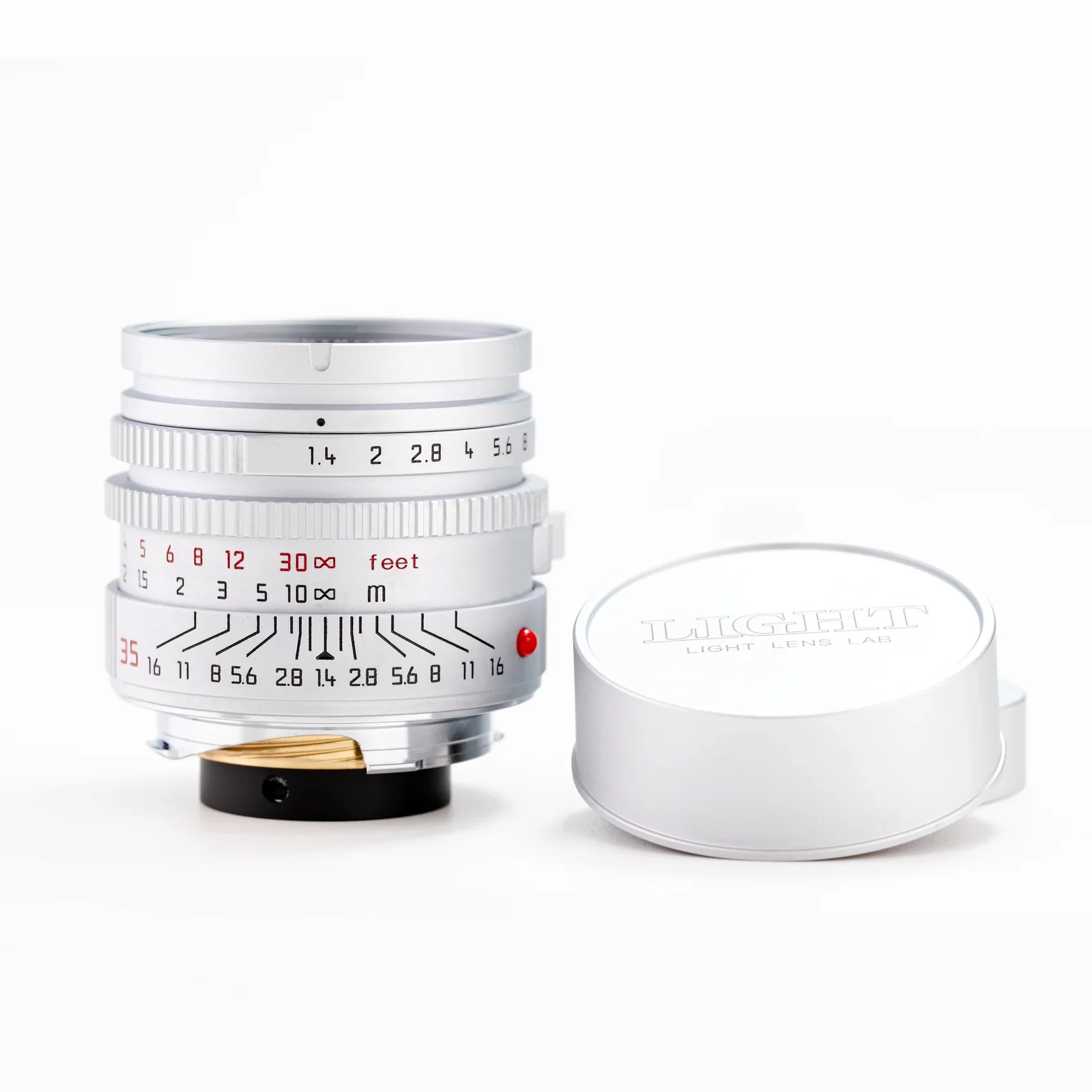 Light Lens Lab 35mm f1.4 Objektiv Asphärisch 11873 Schwarz Lackiert Chrom Vollformat Manueller Fokus Objektiv für Leica M6 M7 M9 M10P M11 M240