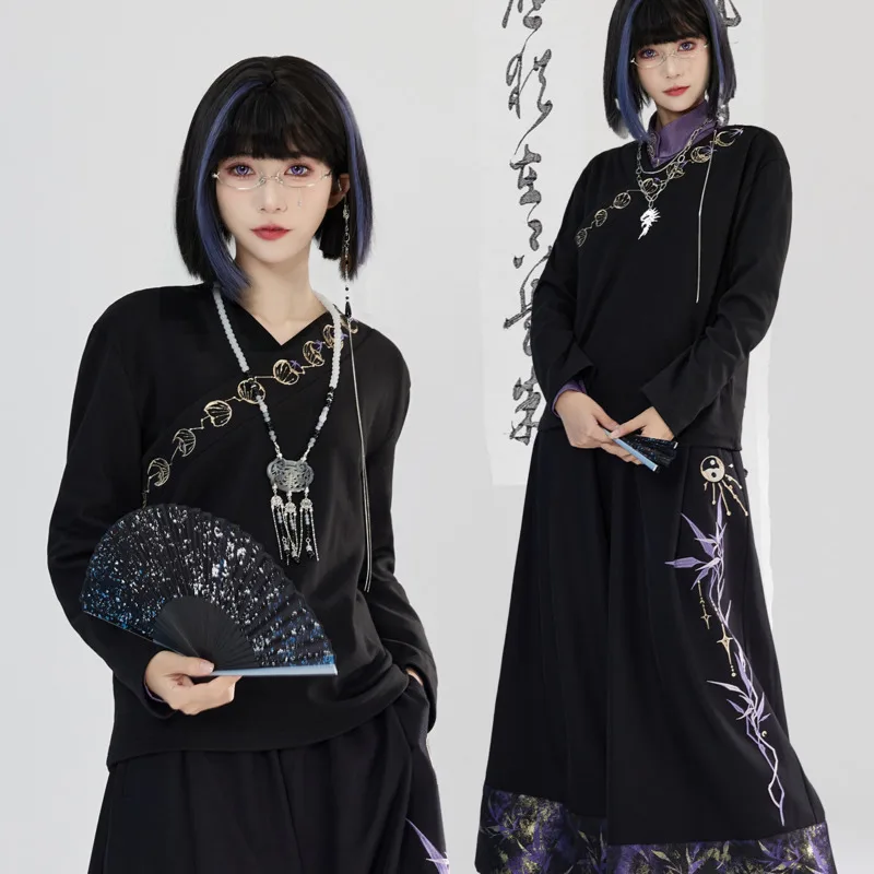 

Новый Guofeng, базовый слой с ручной вышивкой, плетение золотых широких брюк, фиеста, карнавал, Хэллоуин, топы для косплея