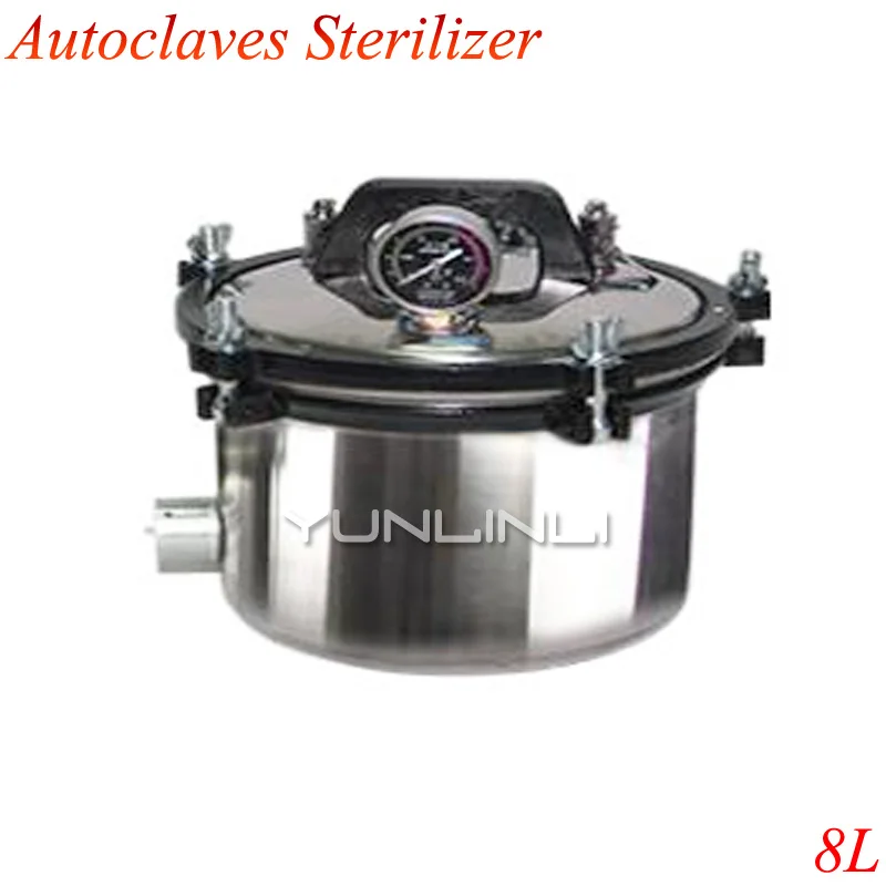 Universal 8L Stainless Steel Sterilization Autoclave Pot Pressure Steam Sterilizer Pot Surgical Medical With Anti-Dry XFS-260