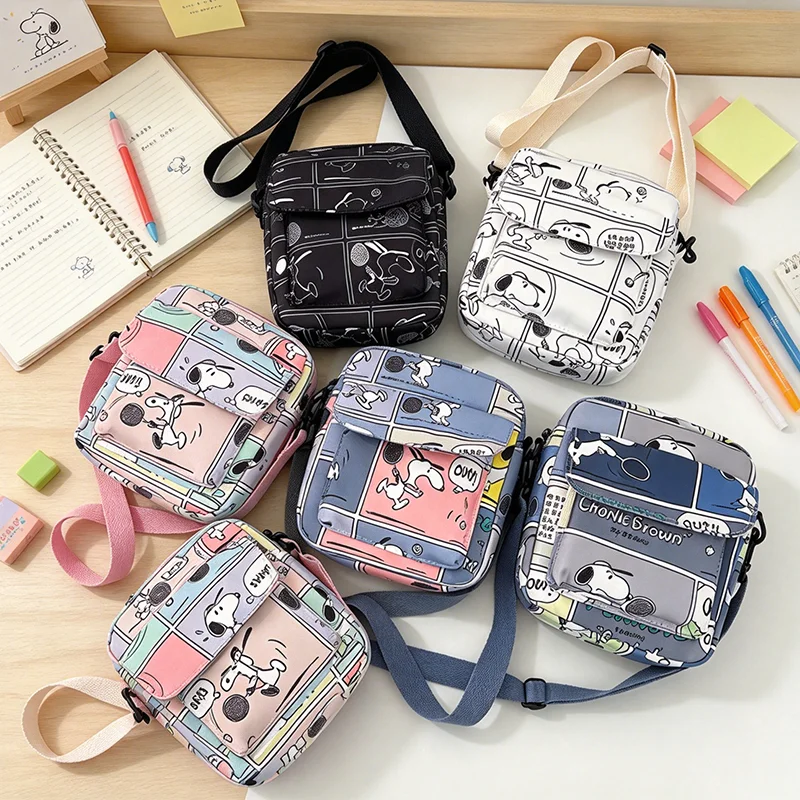 Snoopy Cartoon Crossbody Bag Cute Phone Storage Bag Kawaii Women Portable Shoulder Bag Mini Coin Purse Wallet Christmas Gifts