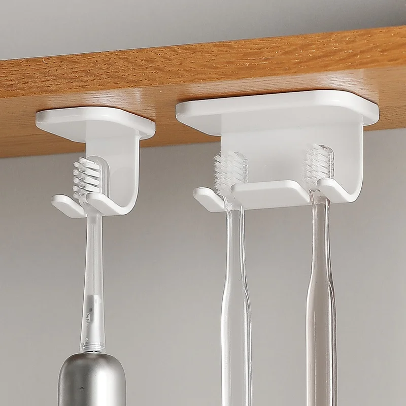 

Bathroom Cabinet Bottom Wall Mounted Toothbrush Holder Simple Design No Drilling Required Toothbrush Storage Rack