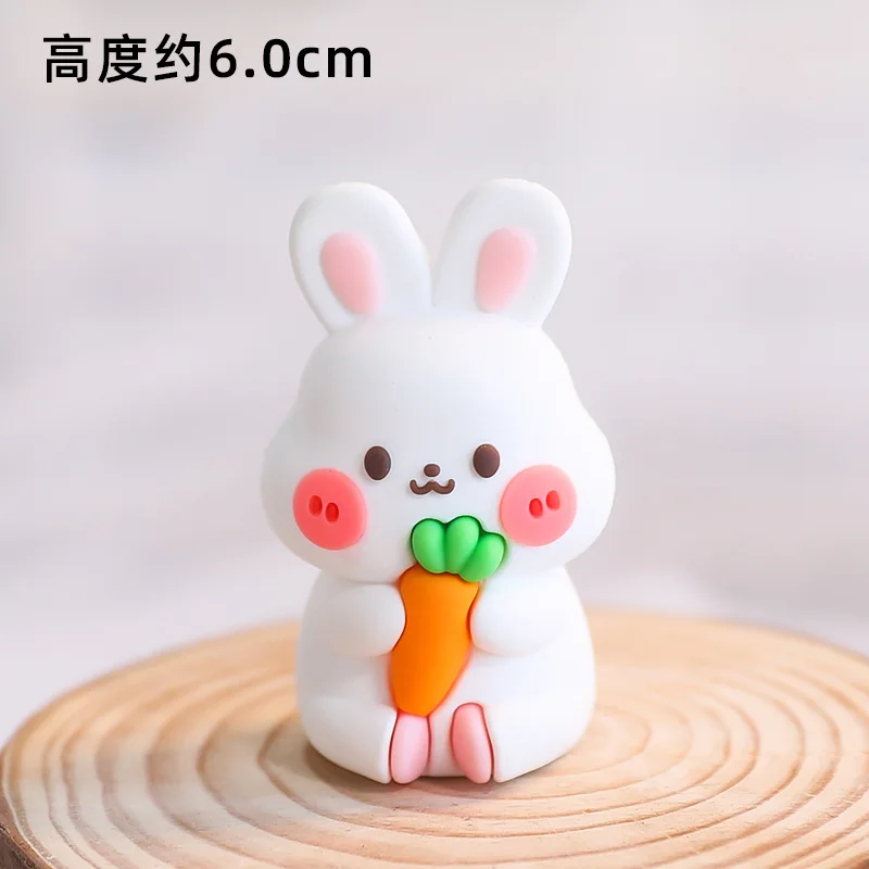 Bunny Cake Topper Rabbit Cake Decorations Miniature Figure Rabbit Carrot Cake Decorations Happy Bunny Birthday Party Supplies