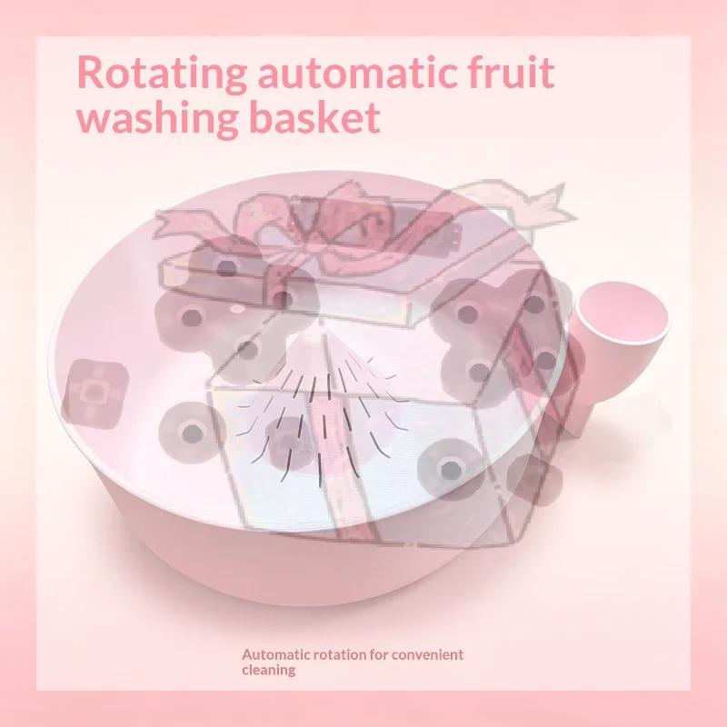 1PC Swirling Berry Washing Bowl, Self-Spinning Fruit & Vegetable Washer With Drain 360° Vortex Cleaning Kitchen Colander Tool