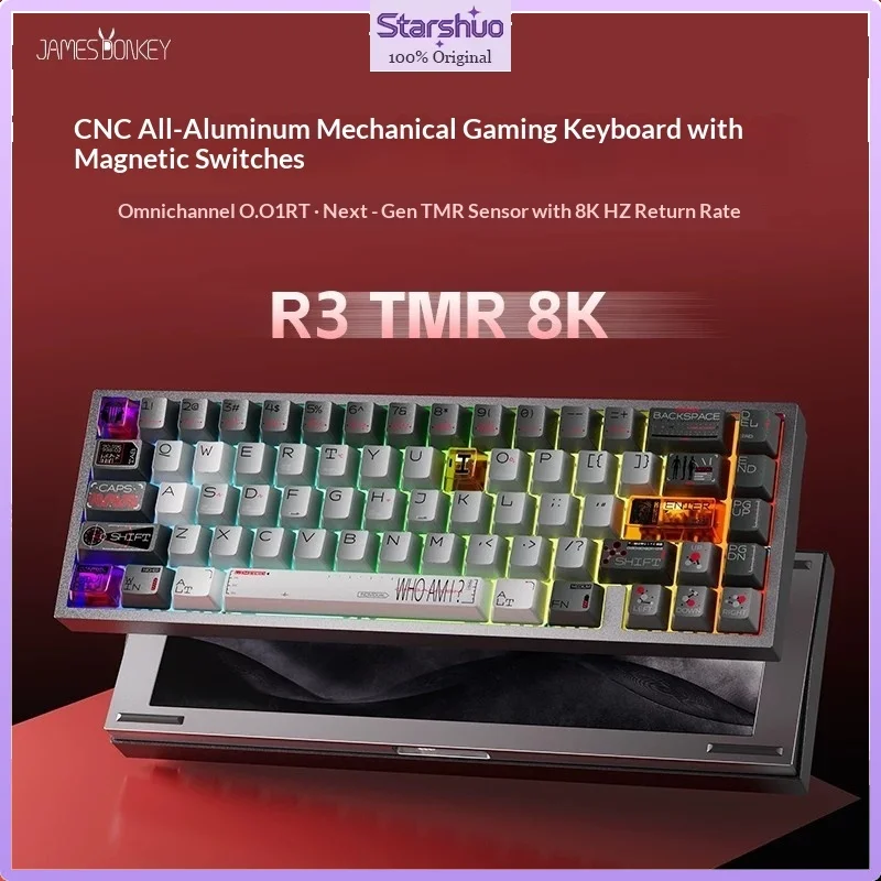 Jamesdonkey R3 Mechanical Keyboard With TMR Magnetic Switches CNC Shell Low RT E-sports Keyboard For Valorant Competitive Gaming