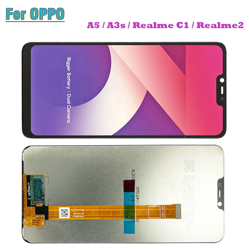 6.5“ LCD Screen For OPPO A5 Realme C1 Realme 2 Realme2 A3s LCD Display Touch Screen Digitizer Full Assembly Replacement repair