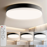 36W ceiling light with black border and remote control dimmable IP54 waterproof bathroom, living room, kitchen, corridor, restau