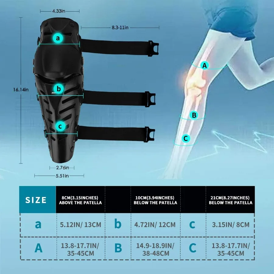 Rodilleras ajustables de manga larga con protección antideslizante y a prueba de golpes para motociclismo y ciclismo de montaña 1 par para