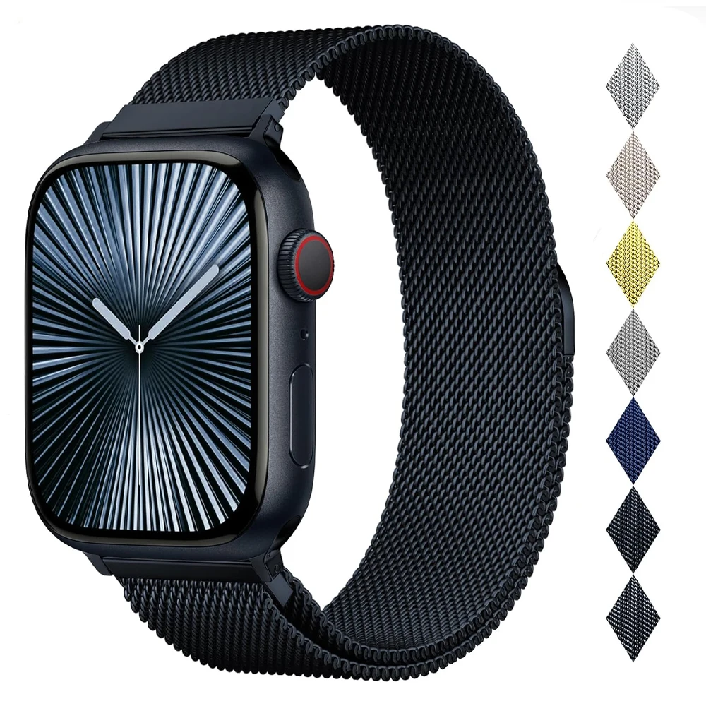 حلقة ميلانو لأشرطة ساعة أبل S10 46 مللي متر 44 مللي متر 40 مللي متر 45 مللي متر 41 مللي متر 42 مللي متر 38 44 مللي متر الفرقة الترا 2 49 مللي متر iwatch سلسلة 9 8 7 6 SE 5 4 3