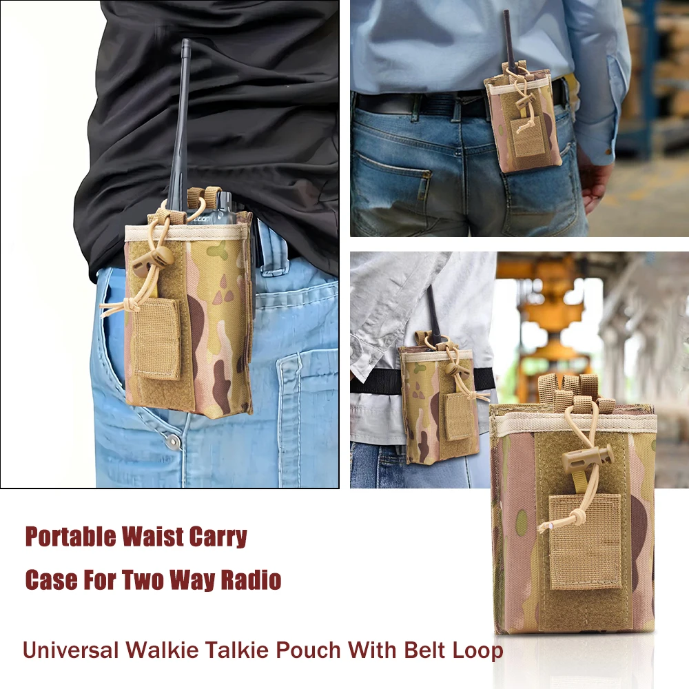 MOLLE Radio Holster Tactical Walkie Talkie Holder Portable Two Way Radio Storage Pouch For Hunting Vest Backpack