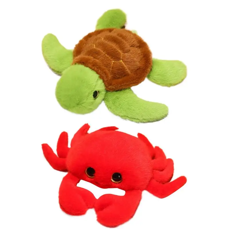 Zeedieren knuffels Leuke schildpad krab Knuffels Zacht Comfortabel Knuffels Kussen Speelgoed voor kinderen Verjaardag Kerstcadeaus