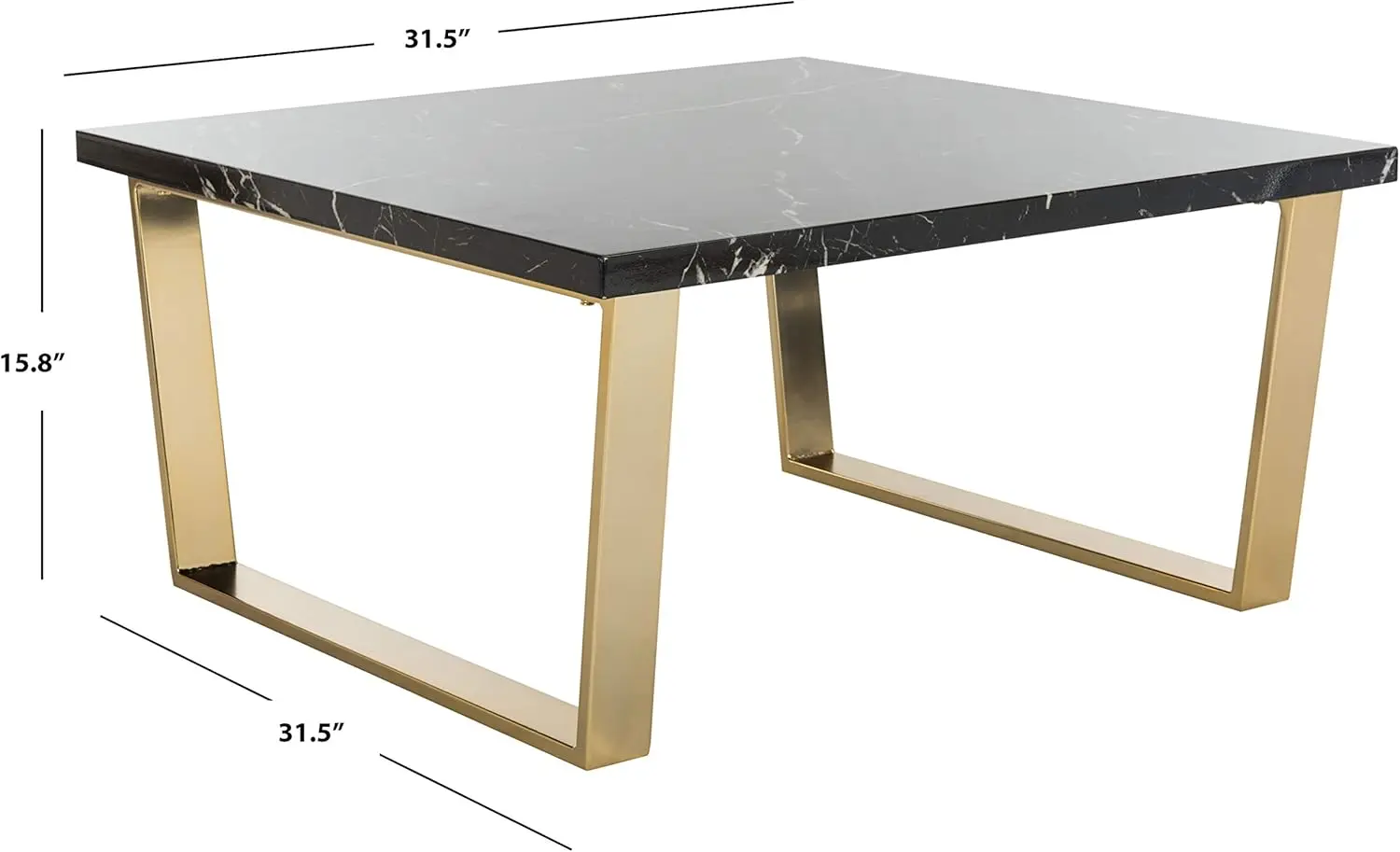 โต๊ะกาแฟโฮม คาร์เมน แกลม ลายหินอ่อนเทียมสีดำและทองเหลือง