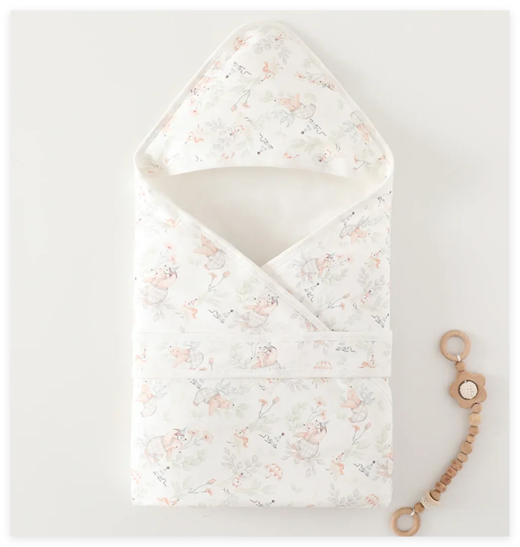 ベビーブランケット新生児綿ソフト繭封筒ベビーおくるみブランケット男の子女の子保育園受信ブランケットベビーラップ-0-6m