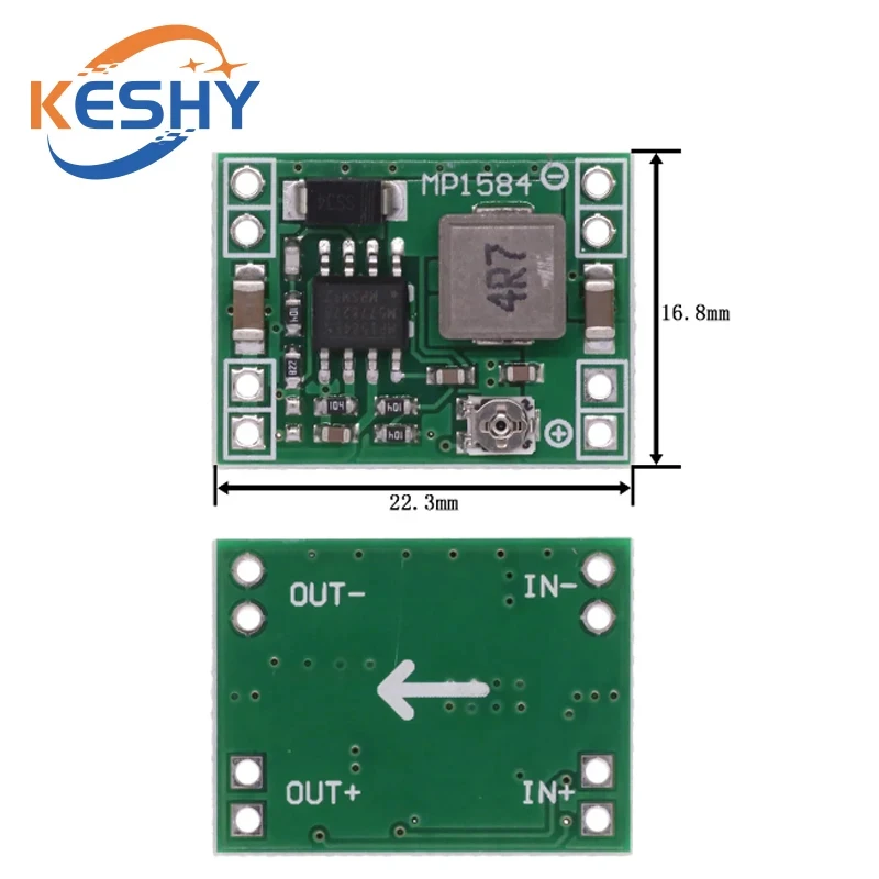 MP1584EN 3A Ultra-Small Size DC-DC Step Down Supply Module Adjustable Power Step-down Output 24V 12V 9V 5V MP1584