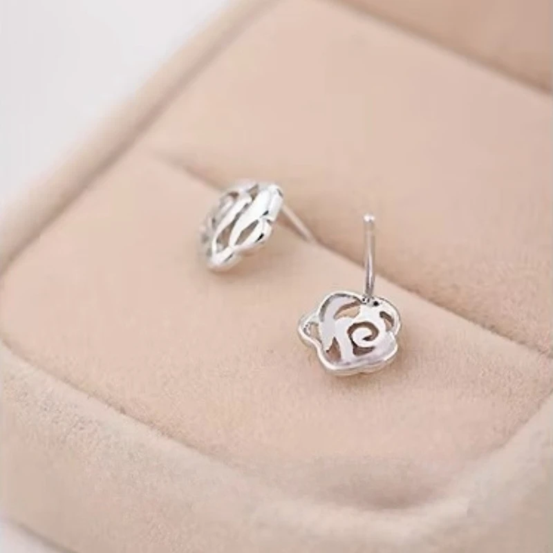 925 Sterling Silver Zapobiegaj alergiom róże Brincos Kolczyki sztyfty dla kobiet Kolczyki ślubne Biżuteria Akcesoria — zdjęcie 3