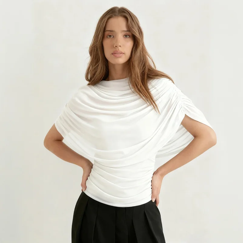 レディース ドレープショルダー シアーメッシュ ラッフルシャツ スリムフィット セクシー シアー シック ナイトアウト パーティートップス カジュアル トレンディ ソリッドカラー ブラウス