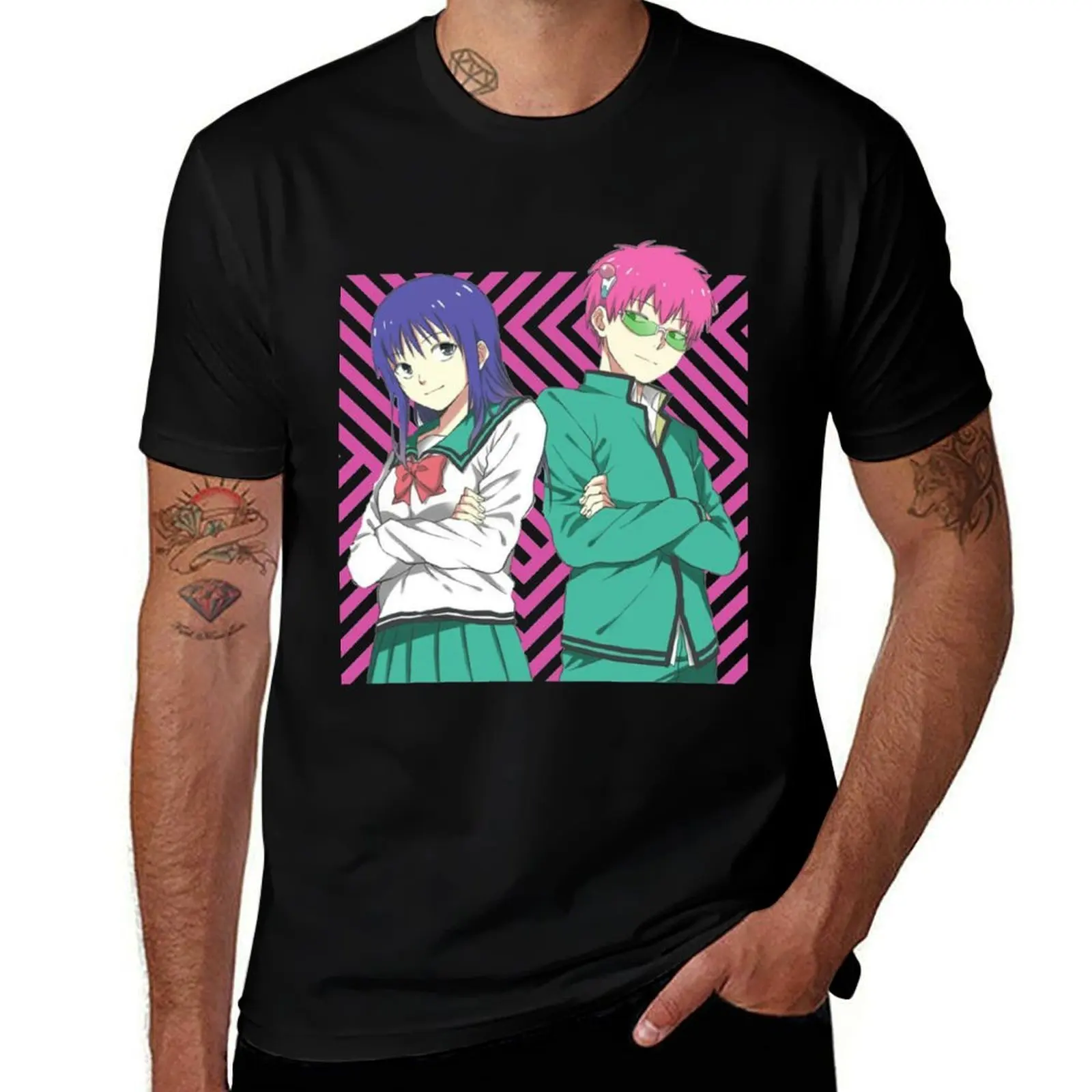 

Saiki K T-Shirt man t shirts high quality luxury brand t shirt custom print T-Shirt