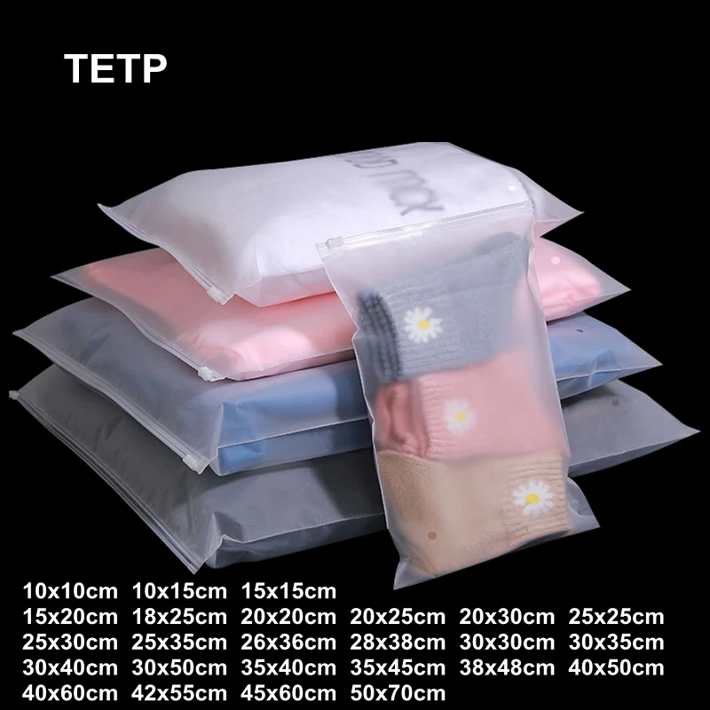 

TETP 10pcs 14wire/18wires Frosted Matte Zipper Bag Home Travel Storage Clothing Underwear Packaging With Air Hole Organizer